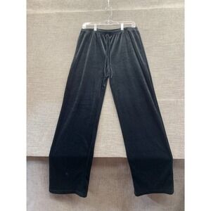 G.W. Sport Workout Pants Womens XL Black Velvet Drawstring Casual Relaxed Fit
